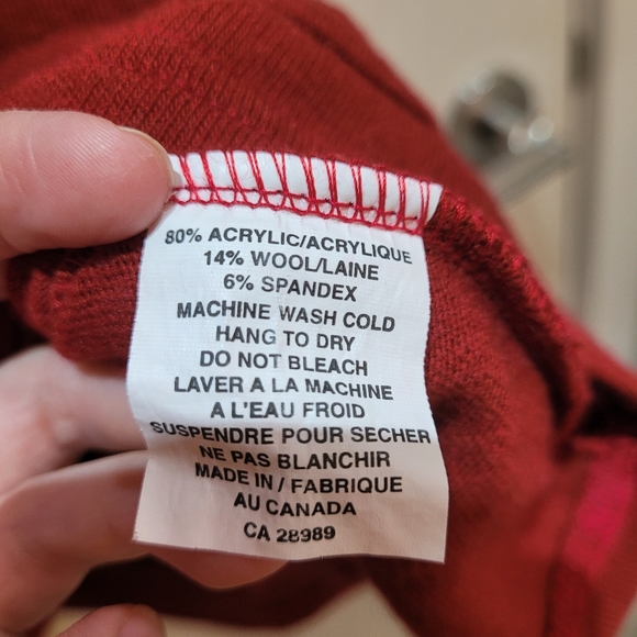 Red Cowlneck Tunic Sweater Made in Canada - Picture 3 of 5